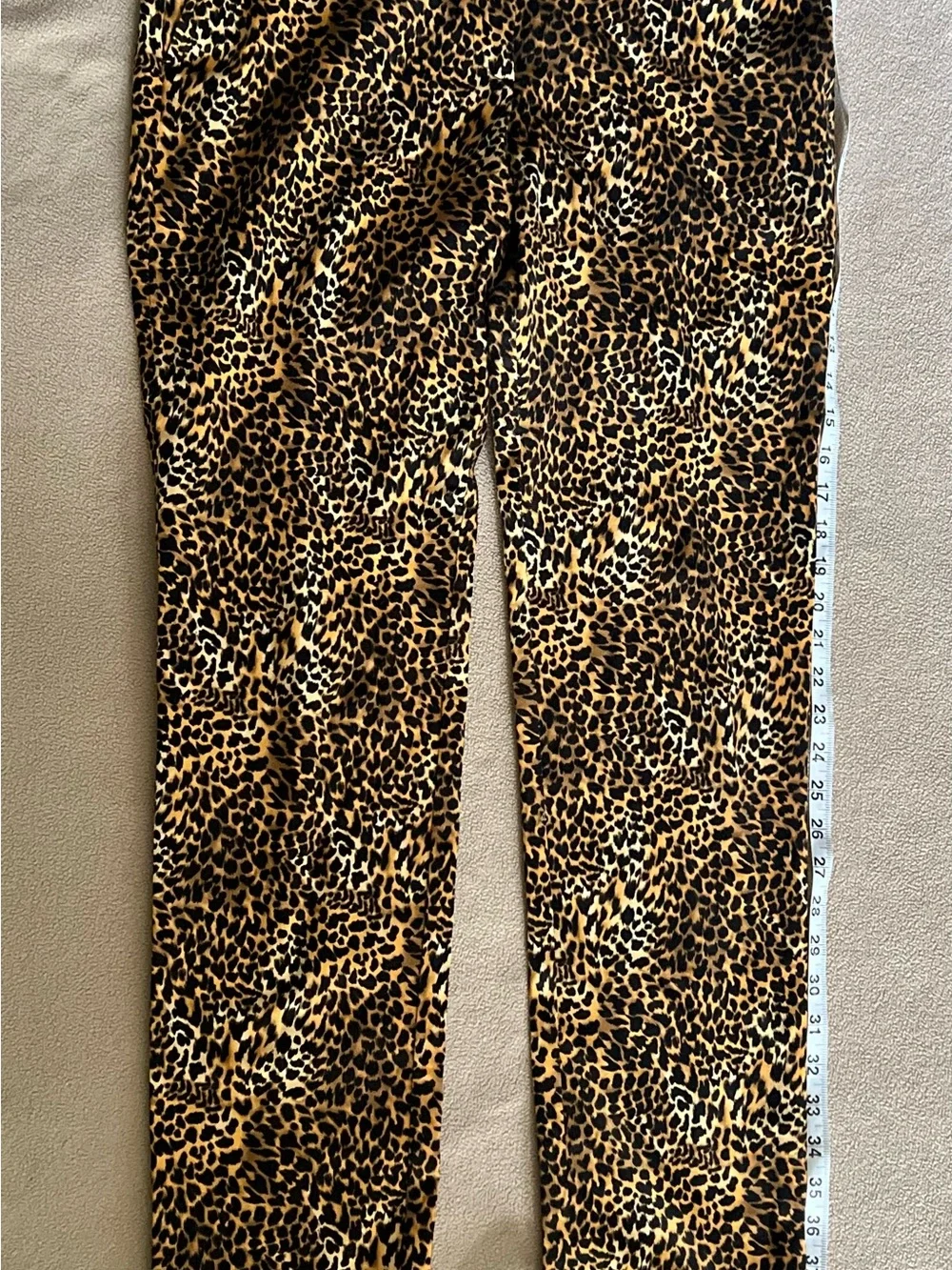 Michael Kors Leopard Print Straight Leg Stretch Pants - Size 10